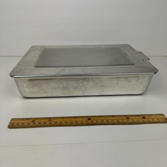 Vtg Mirro Aluminum Pan w Removeable Lid Window 13x9x2 Cake Lasagna CasseroleREAD - Picture 11 of 15